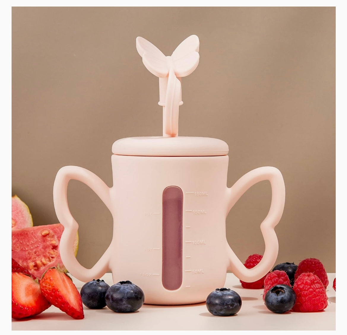 Dommy Butterfly Silicone Baby Straw Cup